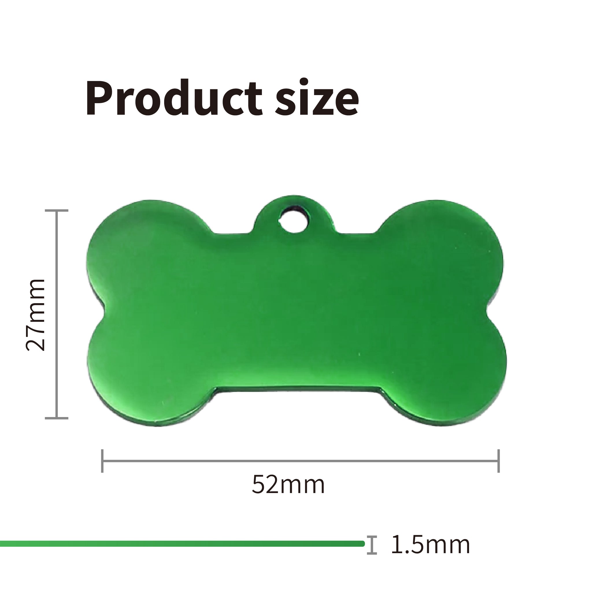 Stainless steel Dog Tags green L-large(20 pieces)