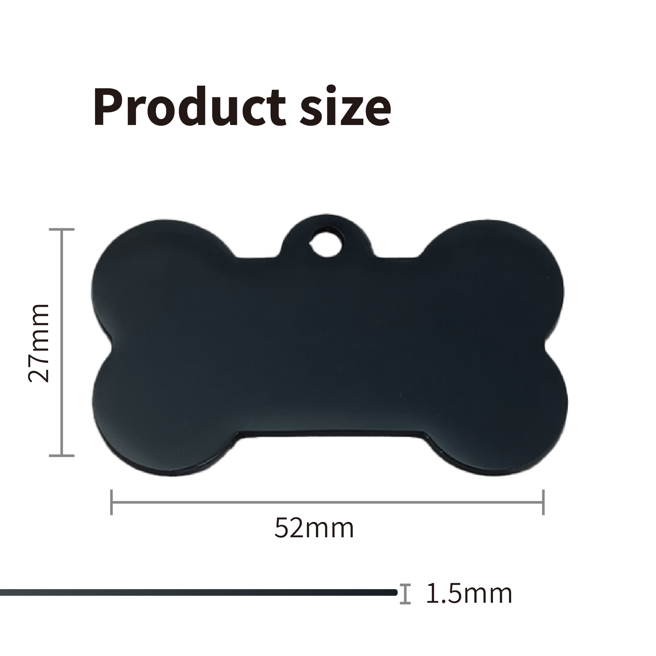 Stainless steel Dog Tags black L-large(20 pieces)