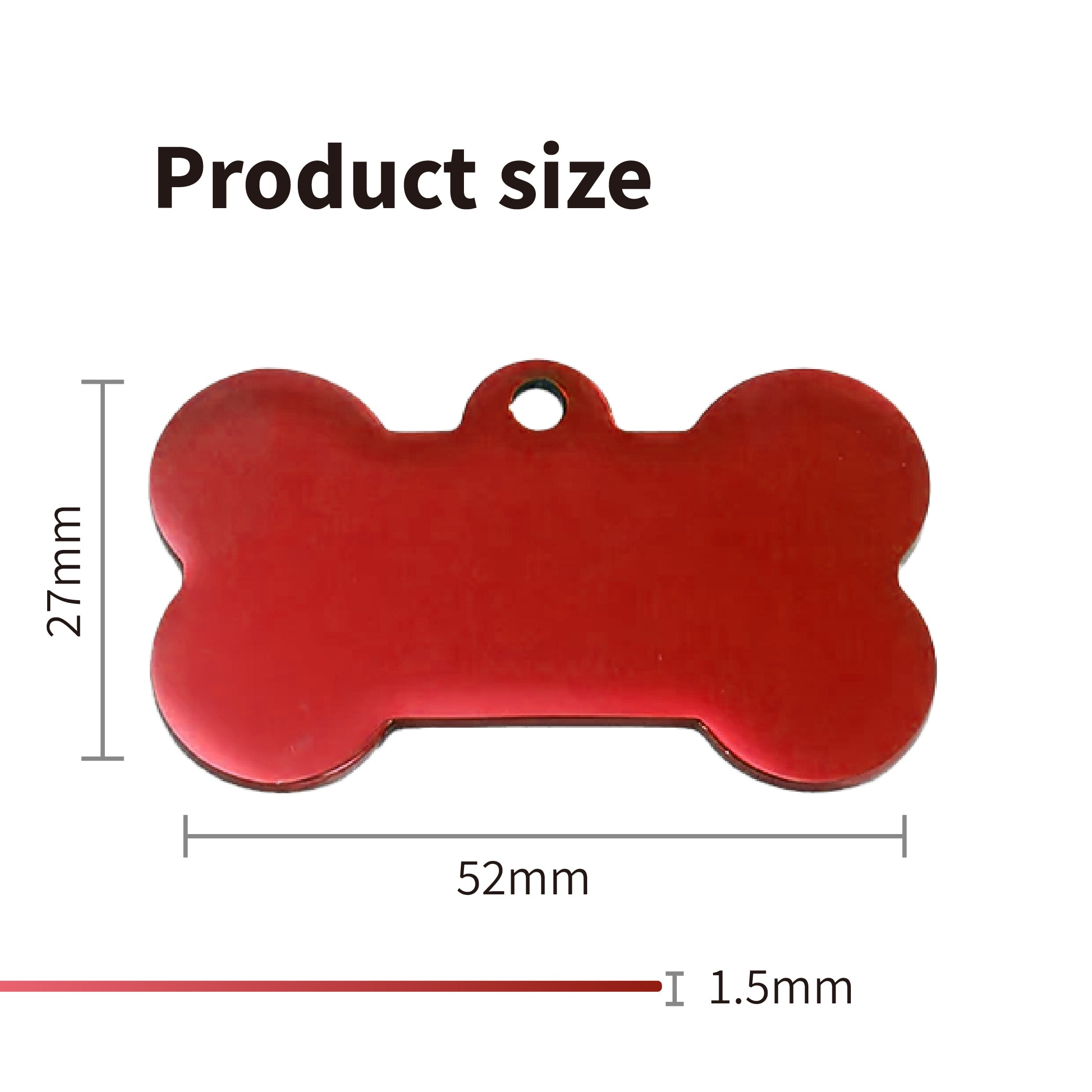 Stainless steel Dog Tags ruby-red L-large(20 pieces)