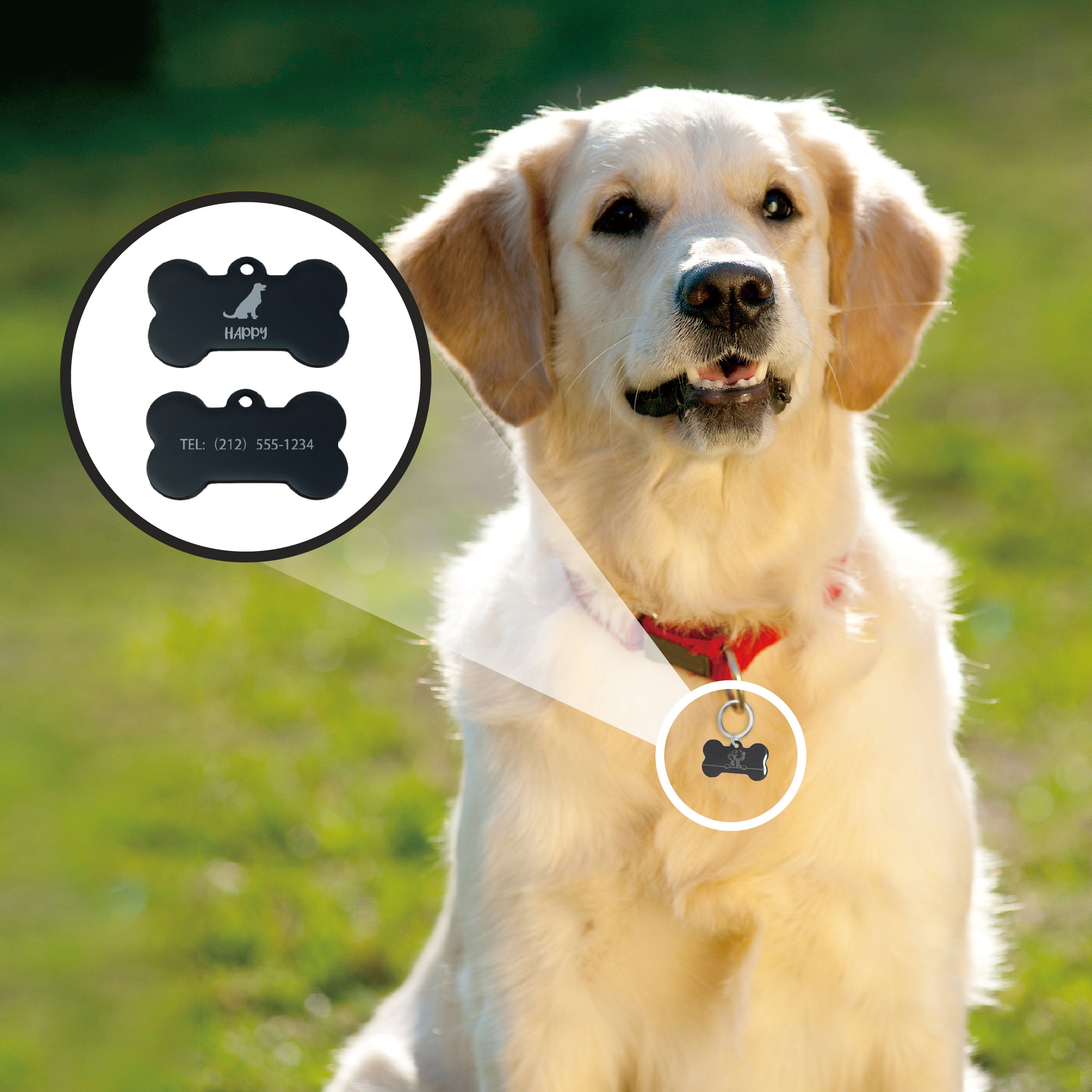 Stainless steel Dog Tags black L-large(20 pieces)