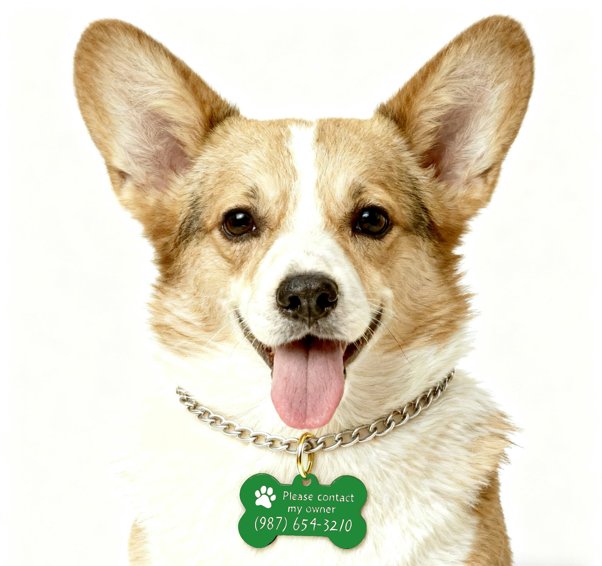 Stainless steel Dog Tags green L-large(20 pieces)