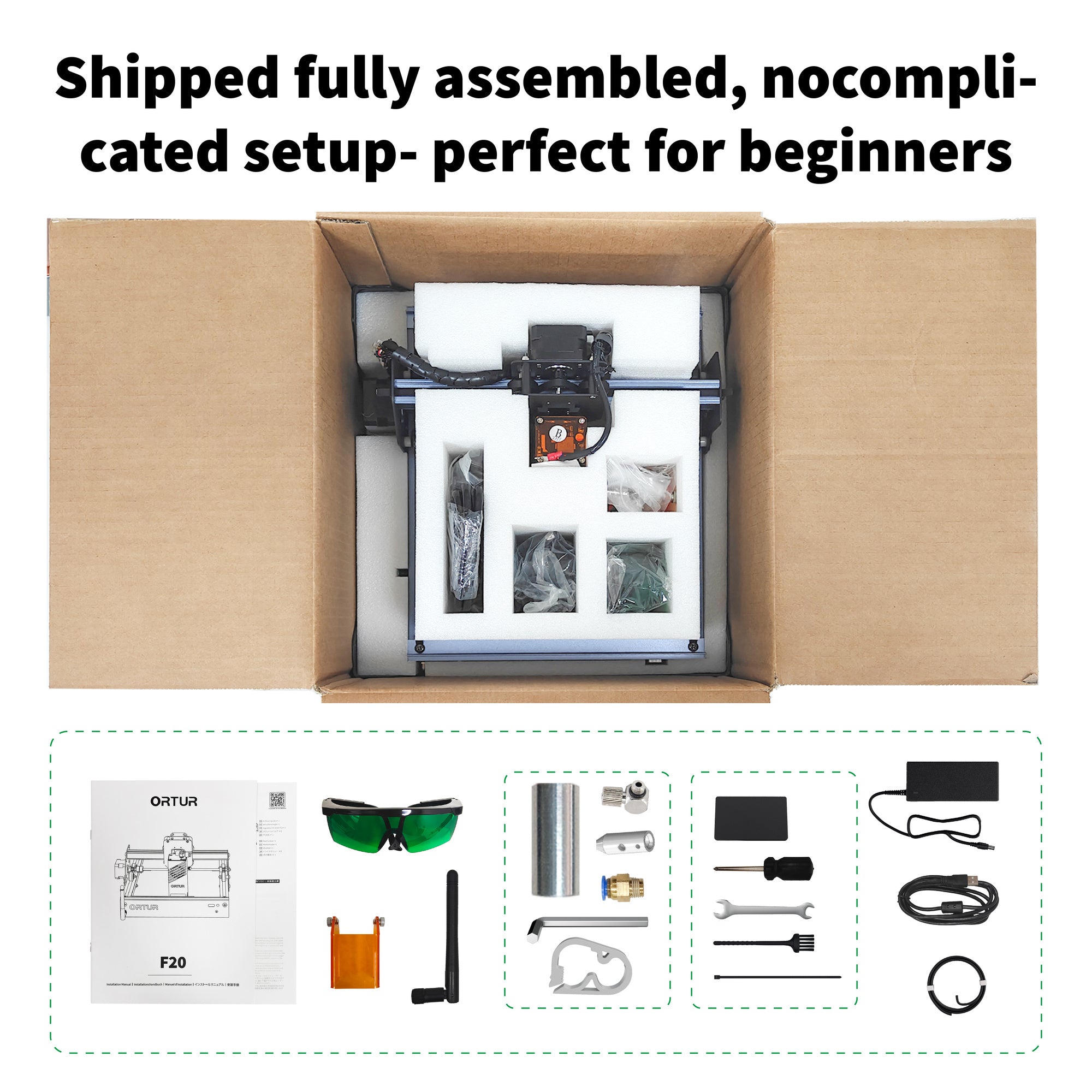 Ortur F20 Laser Engraver & Cutter 3W/5W/1.3W