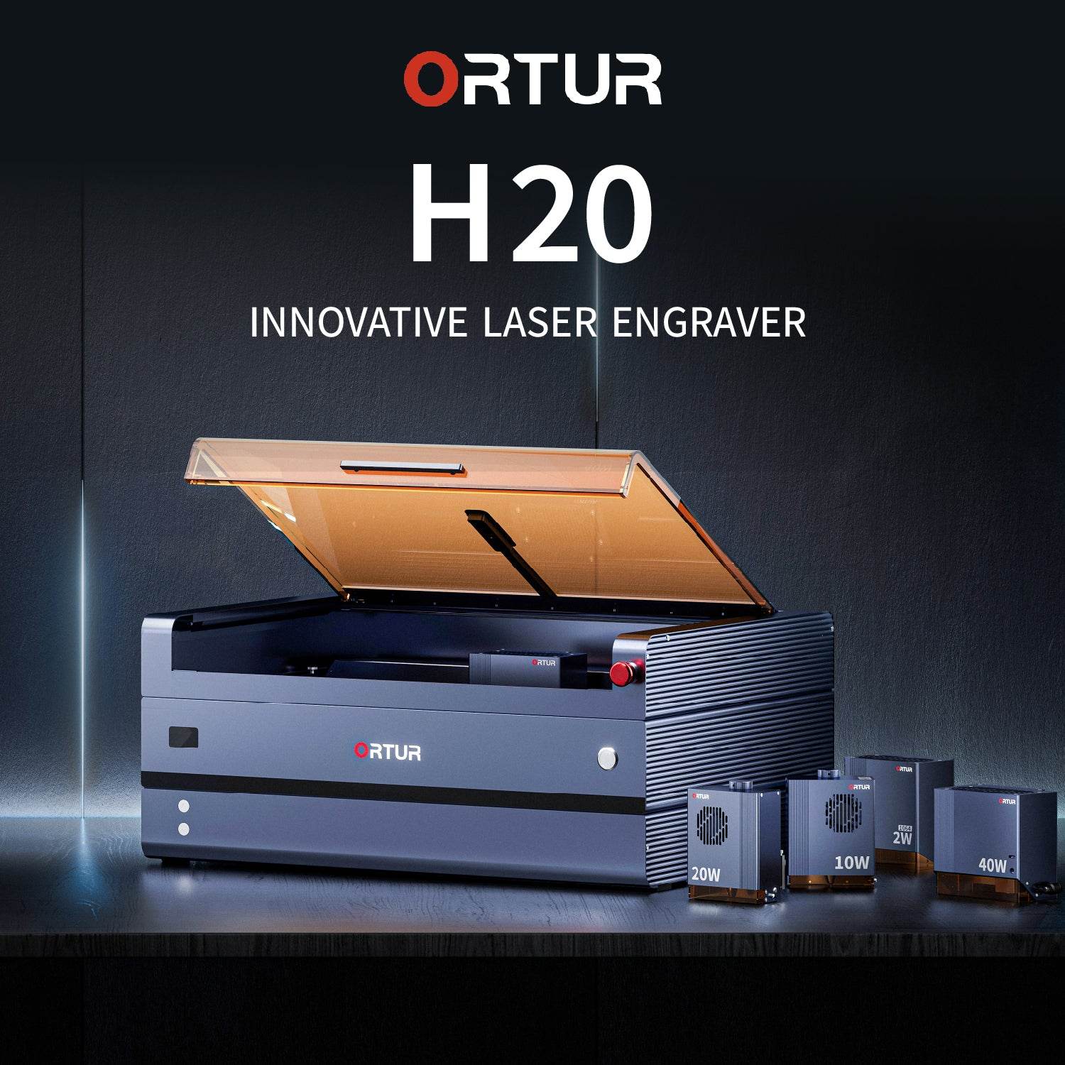 Ortur H20: Ultimate 40W Laser Engraving & Cutting Master，10W/20W/40W Cutting & Infrared 2W for Metal Engraving - ORTUR