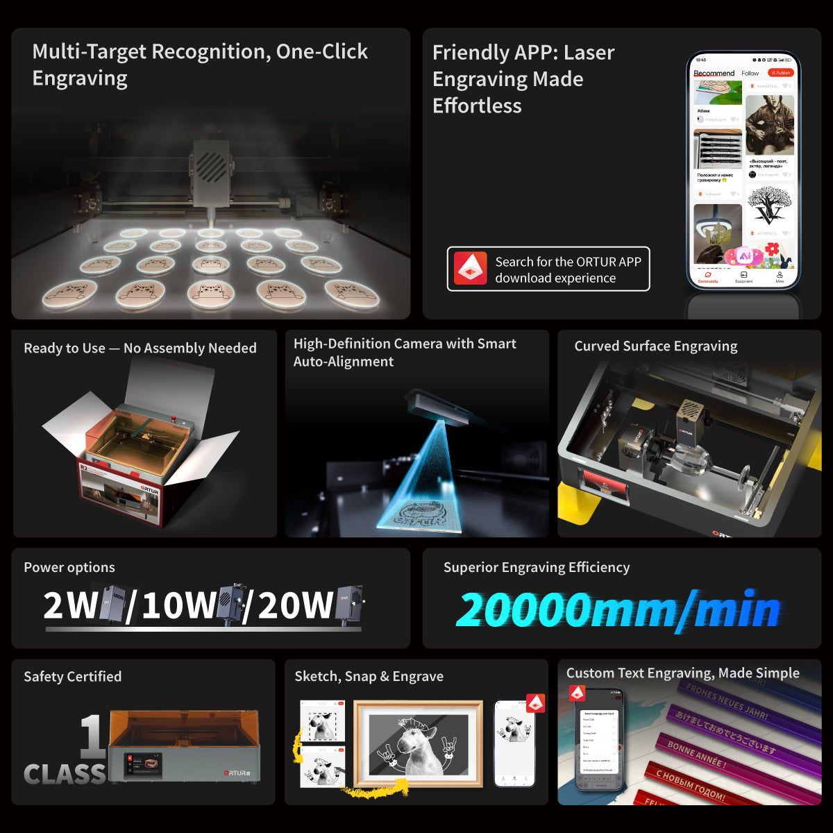 ORTUR R2 Smart Laser Engraver | As Simple as Your First Smartphone (One-Tap Control)