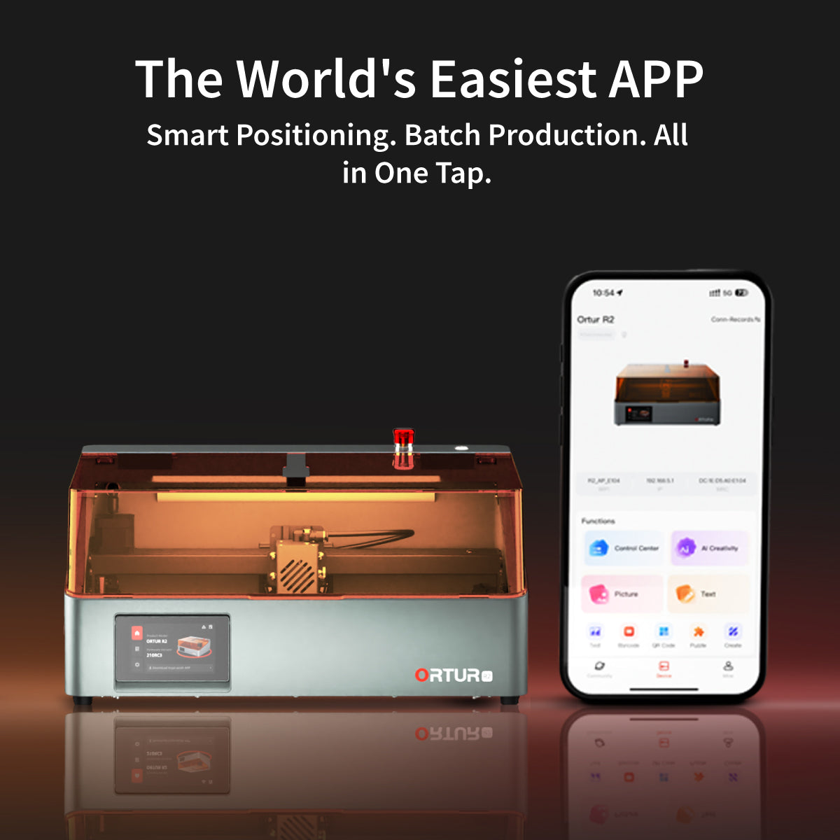 ORTUR R2 Smart Laser Engraver | As Simple as Your First Smartphone (One-Tap Control)