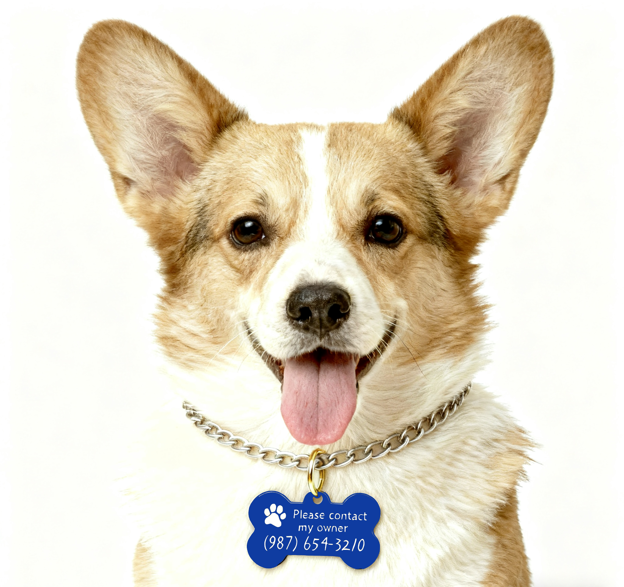 Stainless steel Dog Tags sapphire-blue L-large(20 pieces)