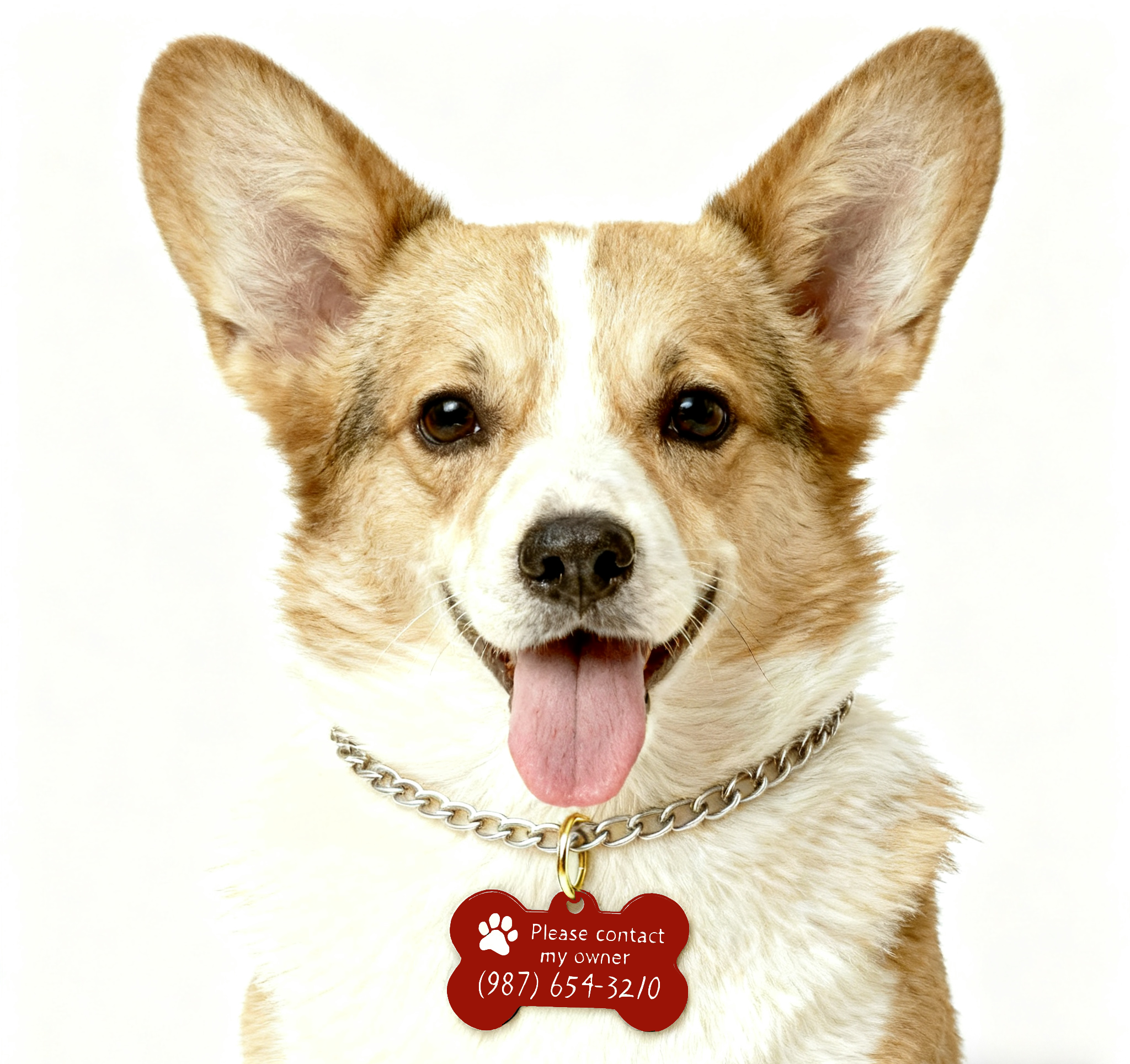 Stainless steel Dog Tags ruby-red L-large(20 pieces)