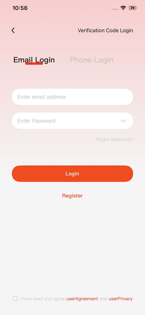 Login page