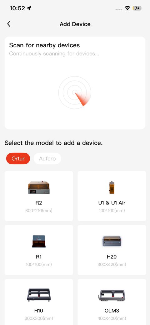 Add device page