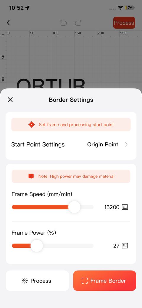 Frame Preview Settings page